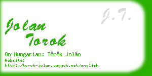 jolan torok business card