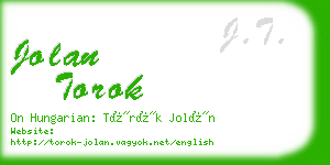 jolan torok business card